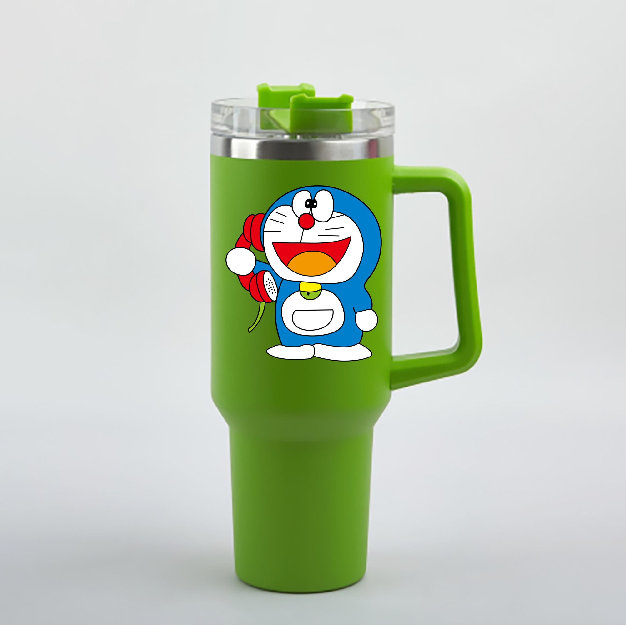 （画像用） ドラえもん Doraemon 1200mL車用タンブラー - クリスタルステッカー（プラスチックストロー付き）